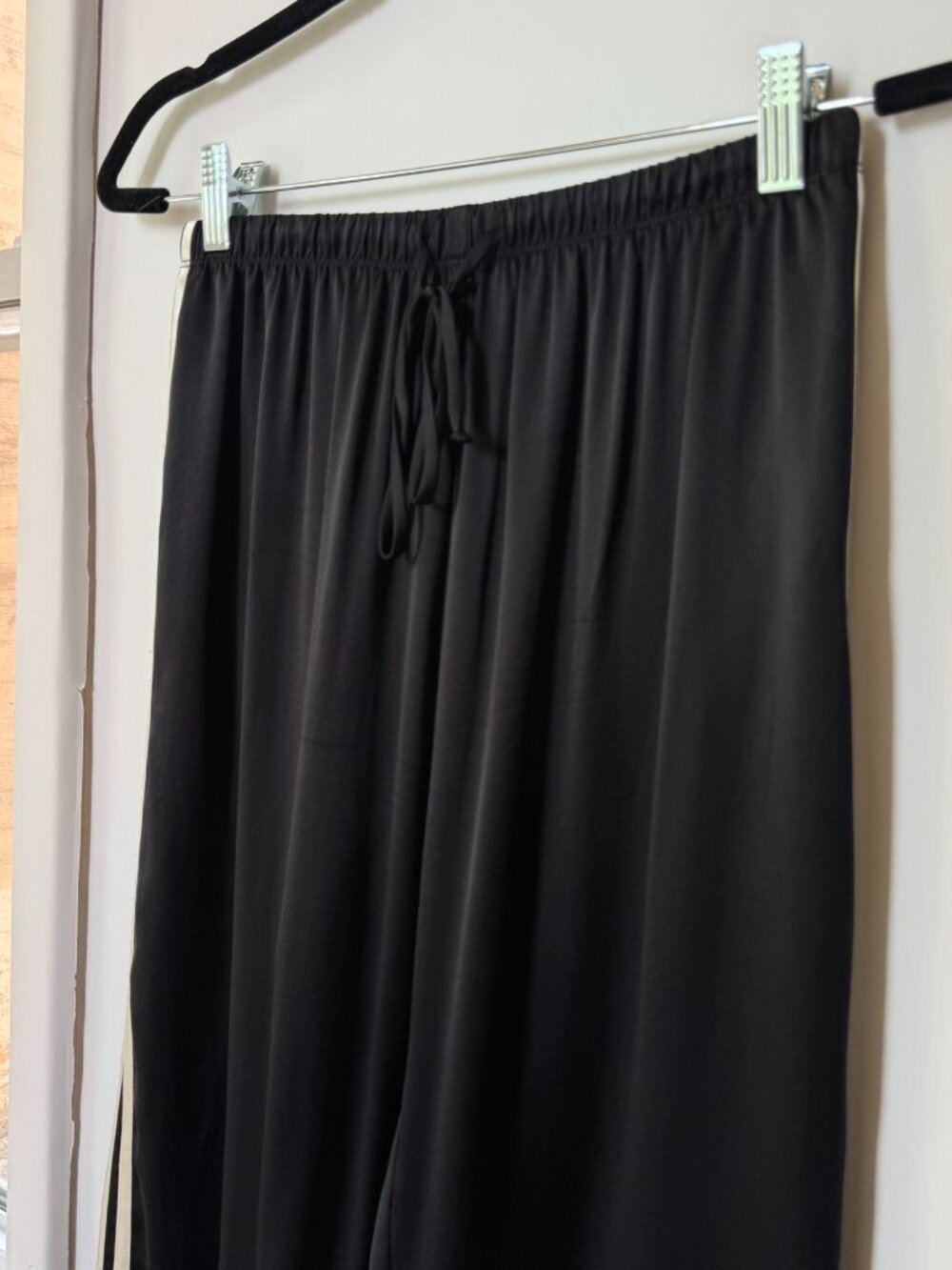 DONNI The Silk Stripe Crop Pants Jet Black Small - Picture 10 of 14